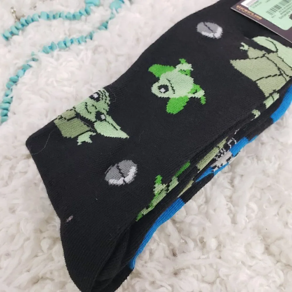 Mandalorian Starwars Boy/Girl Blue Socks Size 6-12